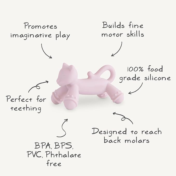 mushie Silicone Baby Teether Toy | Cat Figurine Teether