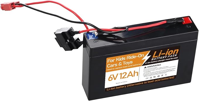 6V 12Ah Li-ion Rechargeable Battery, Replacement Battery Compatible with Kids Trax ATV Marshall Fire Truck Dodge Ram 1500 Kids Ride-On Car