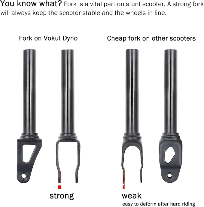 Vokul K1 Pro Stunt Scooter - Intermediate & Beginner Freestyle Scooter for Kids 8+, Teens, Adults - Quality Kick Scooter for Boys & Girls (DYNO01-BLK)