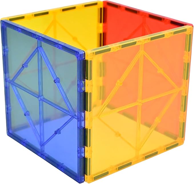 Gemmicc 8 PCS Large Magnetic Tiles,Jumbo Magnet Base Plates,STEM Magnetic Building Blocks for Kids Boys Girls