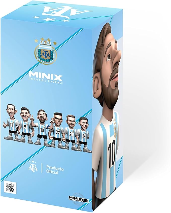 MINIX COLLECTIBLE FIGURINES - Lionel Messi, Official Argentina, Sports Collectable 12 cm Figurine, Unique Soccer Gift for All Ages, Football Stars