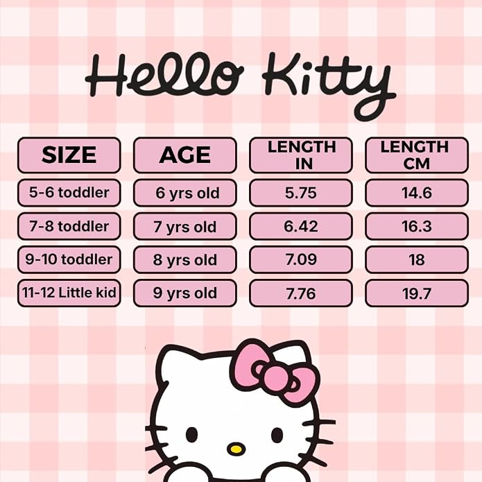 Josmo Gabbys Dollhouse Hello Kitty Slides Open Toe Sandals with Backstrap - Kid Girls Summer Beach Water Pool Shoes (sizes: 5-10 Toddlers / 11-12 Little Kids)