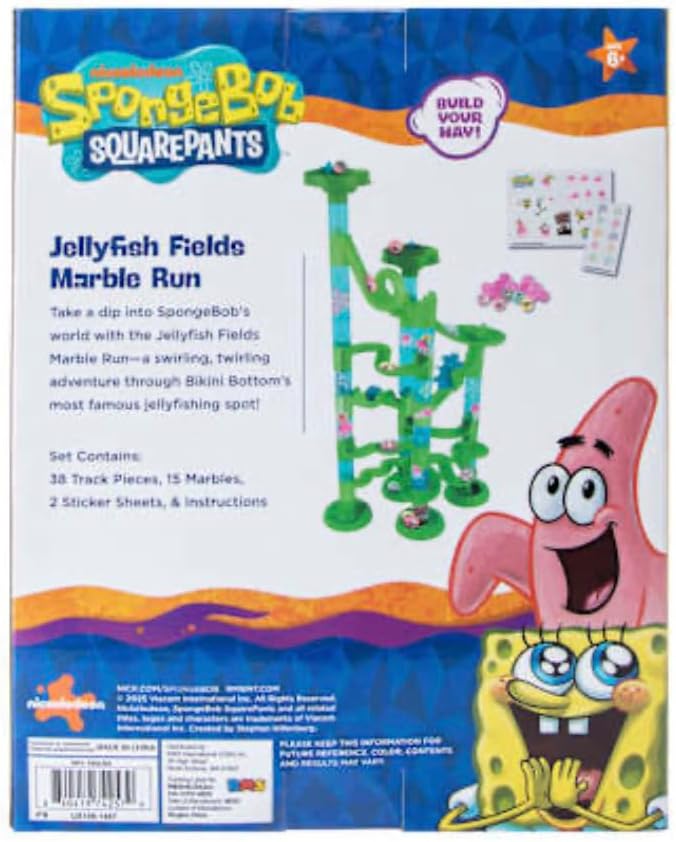 Spongebob Squarepants Jellyfish Fields Marble Run, 50+ Piece Set, Ages 6+