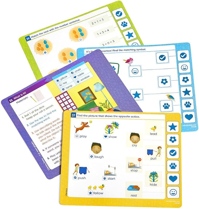 hand2mind ConfiDice Getting Ready for Kindergarten, Elementary Prep, Learning Games for Kindergarten, Toddler Learning, Math and Reading Games, Workbook for Kids (100 Activities)