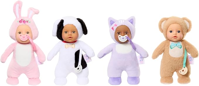 Baby Born Cozy Cuties Soft Baby Doll- Bear & Puppy 2-Pack, Plush Baby Doll for Newborn Babies Ages 0 & Up