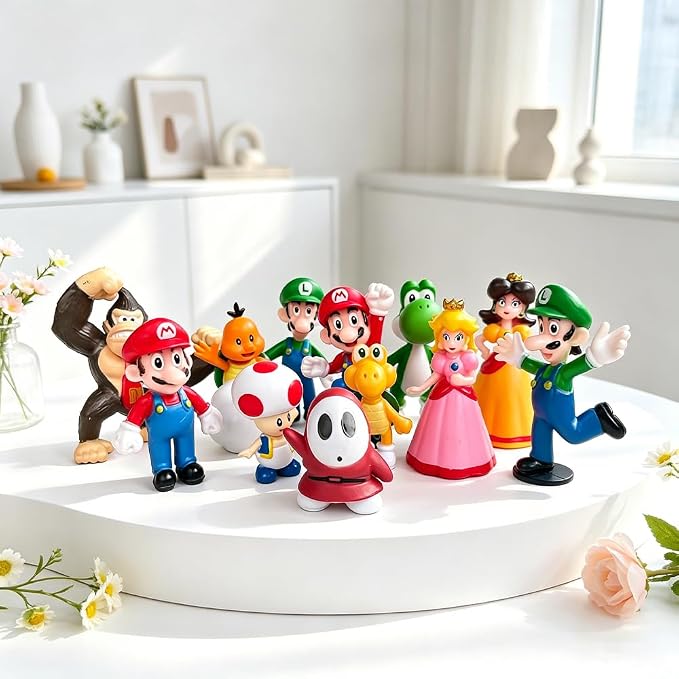 12PCS Mario Action Figures PVC Figurines Set, Collectible Dolls for Collectors,Fan Gift for Men Women Character (MA1)