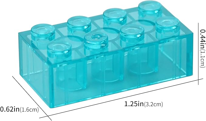 320 Pieces Transparent Light Blue 2x4 Bricks Parts Building kit Creative Play Set Blocks Basic Toy Accessories Compatible with 3001 Major Brands