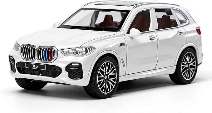 Toy Cars 1:32 Diecast Cars,Car Models with Light Sound and Pull Back,Car Toys Birthday Gifts for Boys and Boyfriends (White)
