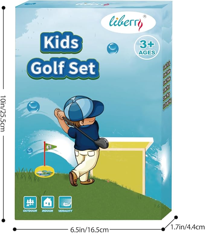 Liberry Toddler Golf Set, Retractable Toy Golf Clubs for Kids Ages 3 4 5, Indoor and Outdoor Sports Games Birthday Gift for Boys Girls