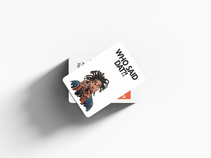 Who Said Dat Game: Immerse Yourself in the World of Urban Quotes with 100 Cards Showcasing the Vibrancy of Black Culture. Experience Engaging and Thought-Provoking Party Fun like Never Before!