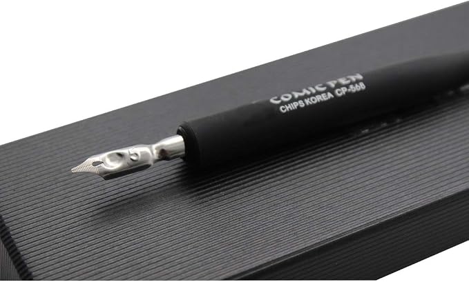 Plastic Professional Manga Gothic Pen Dip Pen Set with 5 Nibs Manga Calligraphy Drawing Pen Kit - 5 Pcs, Black