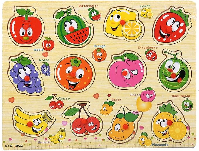 5-Pack | Alphabet, Numbers, Shapes, Vehicles & Fruits Wooden Puzzles for Toddlers 3-5 Years Old β ABC, 1-20, Shape, Vehicle & Fruit Learning Toy with Puzzle Board & Blocks, Educational Toy Gift
