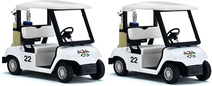 KinsFun - Golf Cart 4½" Die Cast Metal Model Pullback Action Toy (White 2Set)