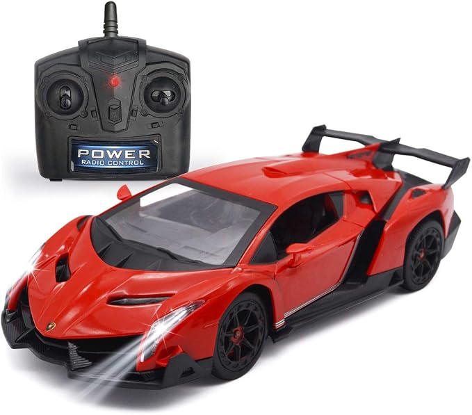 Remote Control Car RC Cars Racing Car 1:18 Licensed Toy RC Car Compatible with Lamborghini Model Vehicle for Boys 6,7,8 Years Old Halloween, red
