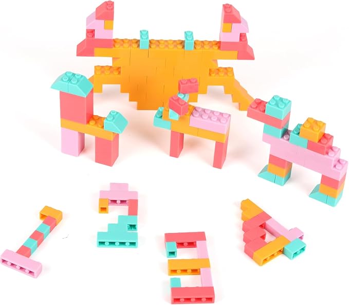 Building Bricks 500 Pieces Set,Classic Colors Building Blocks Toys,Compatible with All Major Brands,Birthday Gift for Kids