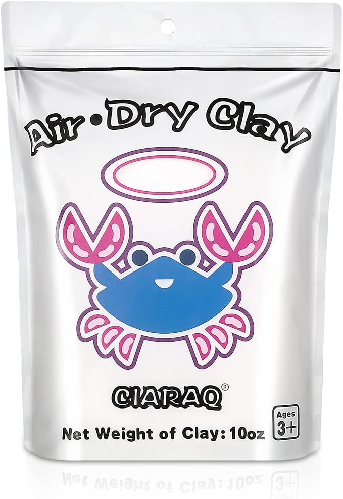 CiaraQ Air Dry Clay Kit – White Modeling Clay for Crafting & DIY Projects, Creative Gift for Easter, Halloween, and Christmas. 10 oz/Bag