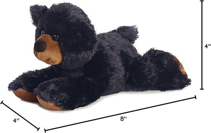 Aurora® Adorable Mini Flopsie™ Sullivan™ Stuffed Animal - Mini Companions Ready for Playful Adventures - for Kids All Ages, Toddlers, Adults, and Families - Black 8 Inches