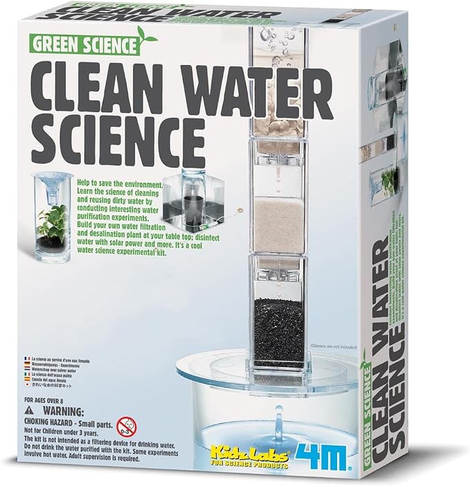 4M: Green Science: Clean Water Science - DIY Mini Water Filtration & Desalination Plant Kit, Solar Powered, STEM Experiment Activity, Kids Ages 5+