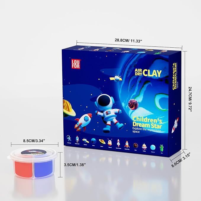 LOUFOR Air Dry Clay Kits - Modeling Clay for Kids, Ultra Light & Soft, Safe & Non-Toxic, 12 Boxes DIY Model Magic Clay with Sculpting Tools & Tutorials, Creatible Art Crafts Toys Gifts Boys Girls