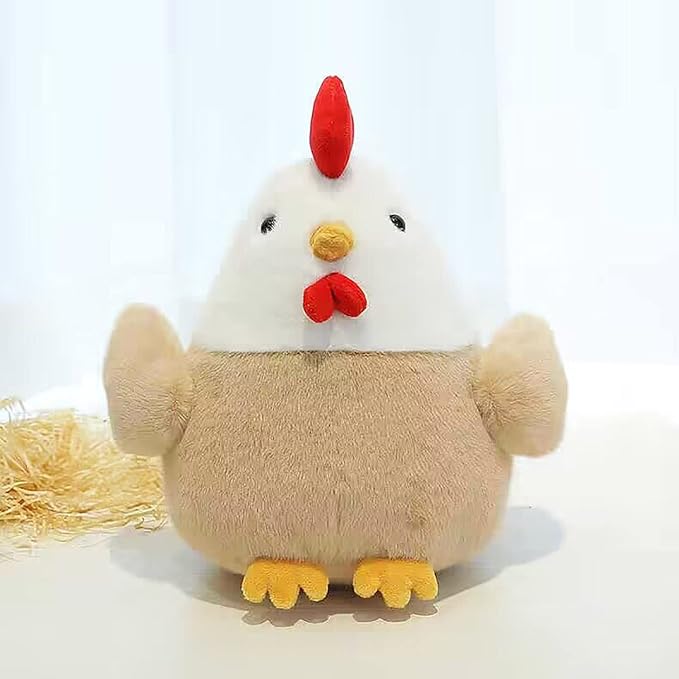 YUKOUQIAN Chicken Stuffed Animal Chicken Plush Doll Toy 8 inch for Girls Christmas (Chicken)
