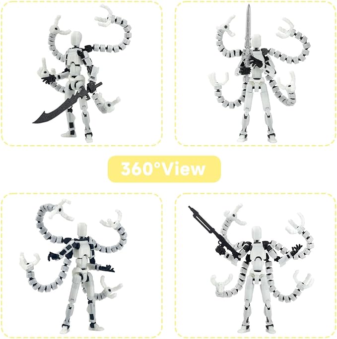 T13 Already Assembled Action Figure Accessories,T13 Multi-Jointed Movable,for Collectors Desktop Decorations t-13 Movability 3D Printed Toys (Blue Noctilucent Blue, 5.5 Inch)