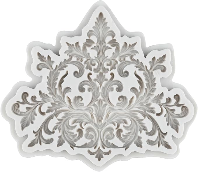 Baroque Relief Flower Lace Silicone Mold Curlicues Scroll Lace Polymer Clay Mold Vintage Filigree Molds for DIY Crafts Epoxy Resin Casting Air Dry Polymer Clay Plaster Jewelry Making
