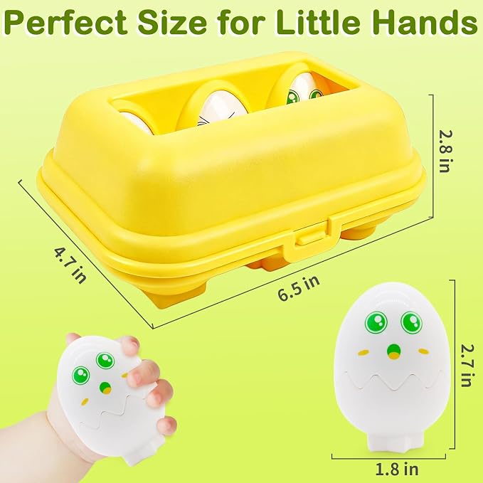 WEEJOYGAM Eggs Toys for Toddlers 1-3, Matching Egg Montessori Toys for 1 2 3 Year Old Baby Boy Girl Educational 1st Birthday Gift, Kids Sensory Color Sorting Shape Sorter Fine Motor Skill Puzzle Game