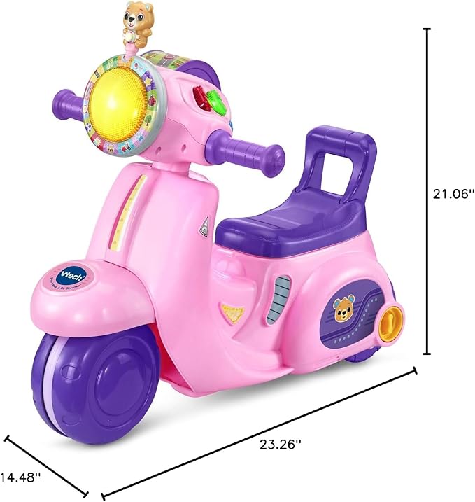 VTech 2-in-1 Map and Go Scooter for Toddlers, Pink