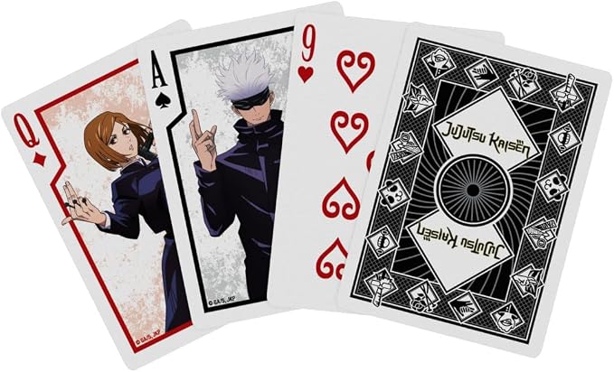 Bicycle Jujutsu Kaisen Collectible Standard 52 Deck of Cards, Poker Size, Anime Cartoon Gifts, Family & Kids Card Game Night