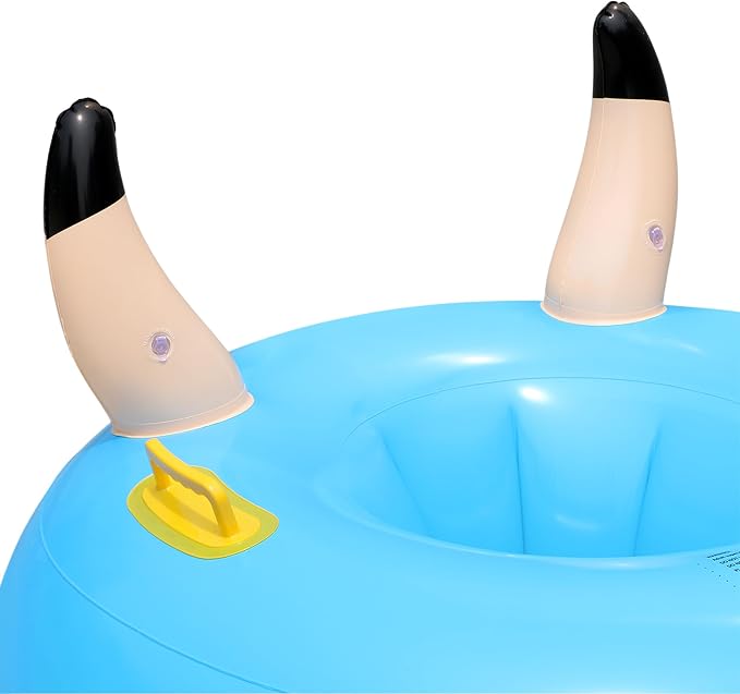 Banzai: Bump ‘N Bull Battle Set - Red & Blue, 2 Inflatable Body Bumper Toys, 37" Animal Ring Boppers, Bouncer Grip Handles, Outdoor Game Play, Kids 4+