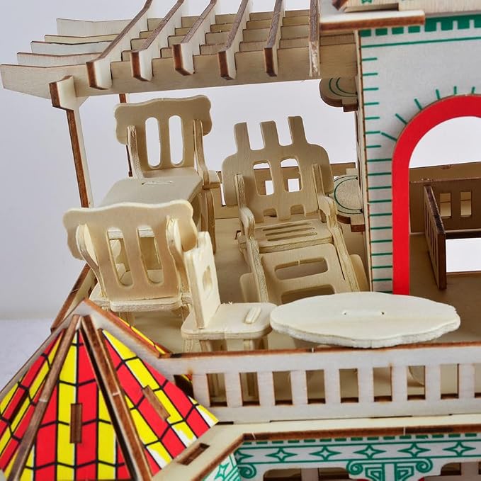 NWFashion 1:20 Scale Wooden Piecese 34Sets Furnitures for Dollhouse(Furniture Sets)