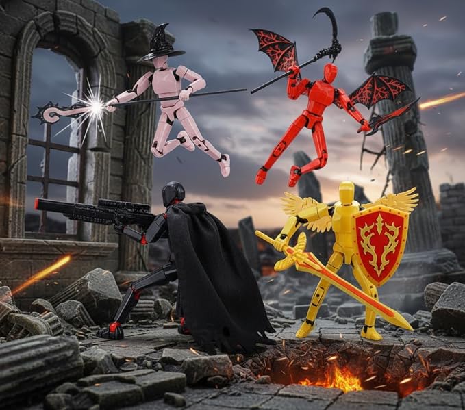 T13 Action Figure Set Assembled-3D Printed Multi-Jointed Movable Dummy 13,Titan 13 Action Figure, Birthday Gifts for Boys, Girls Desktop Decorations