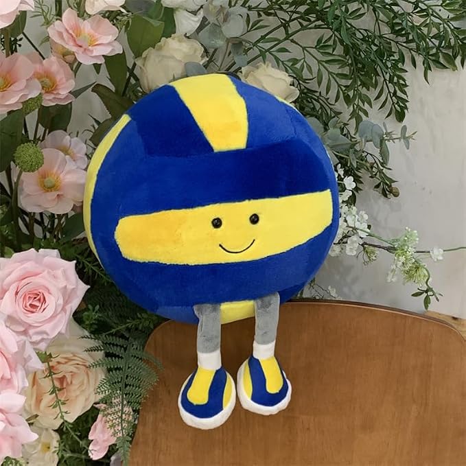 13.7" Cute Football Plush Toys Soft Stuffed Sport Throw Pillow Plush Ball Gift for Kids Birthday and Christmas Decoration (Volleyball)