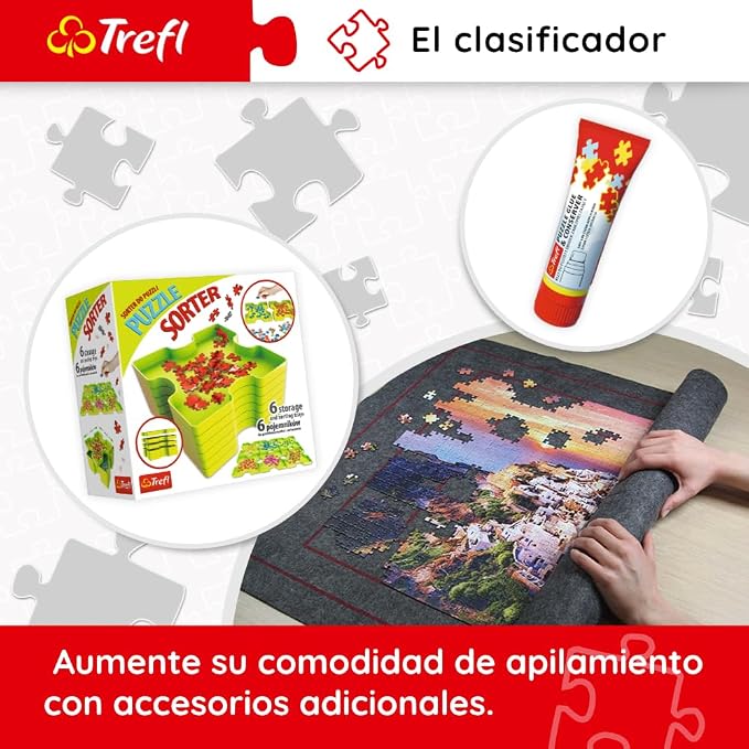 Trefl Large Physical map of the World 4000 Piece Jigsaw Puzzle Red 54"x38" Print, DIY Puzzle, Creative Fun, Classic Puzzle for Adults and Children from 15 Years Old