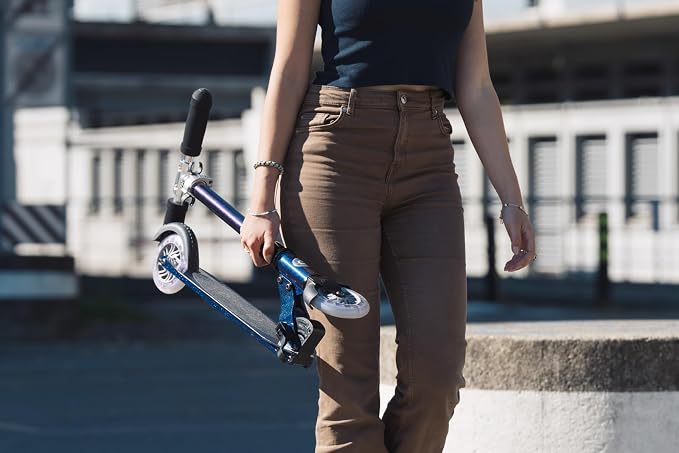 Micro Scooters | Micro Sprite LED Children's Scooter | Handlebar Adjustable | Light Up Wheels | Foldable | 5-12yrs | Boys & Girls