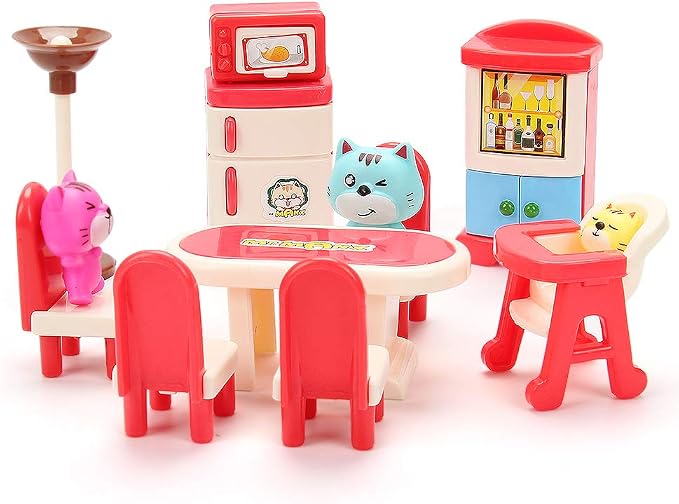BananMelonBM 50 Pack Kids Little Dollhouse Furniture Toys House Big Dreams for Baby Children Girls Boys Age 3+