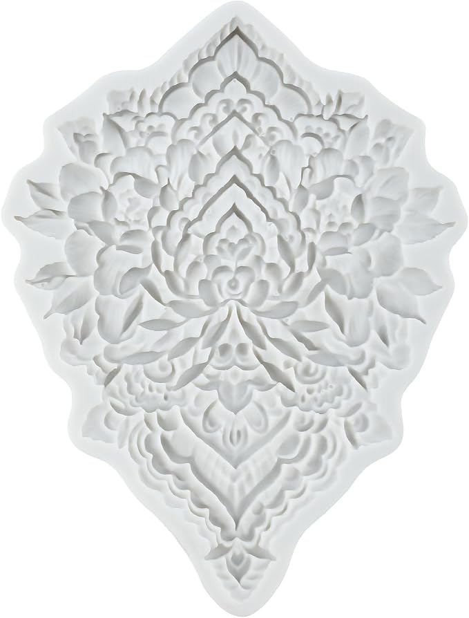 Baroque Relief Flower Polymer Clay Molds Baroque Relief Filigree Lace Silicone Mold for Epoxy Resin Casting DIY Crafts Air Dry Polymer Crafts Supplies Clay Tools