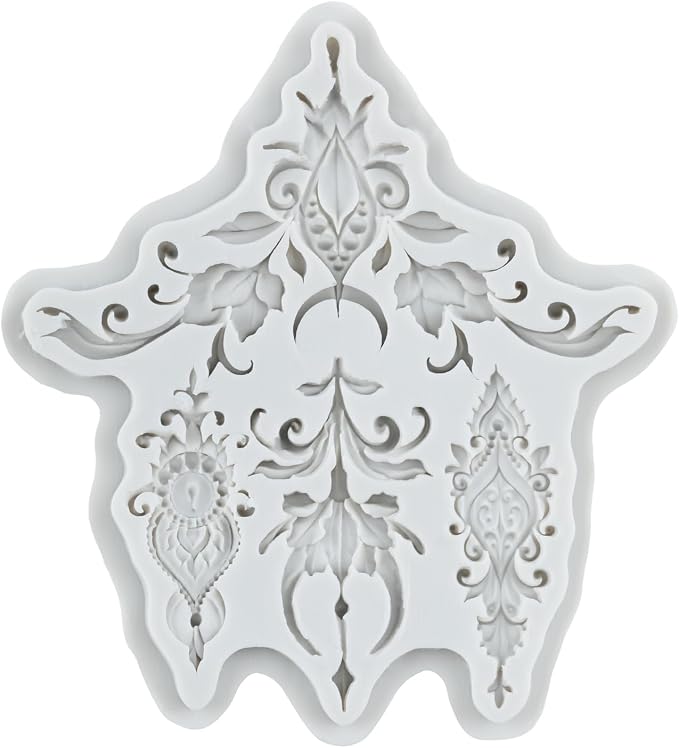Baroque Lace Silicone Mold Relief Flower Filigree Polymer Clay Molds for DIY Crafts Epoxy Resin Casting Air Dry Polymer Clay Plaster Jewelry Making