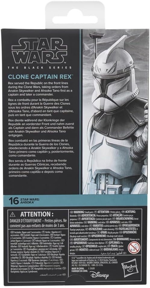 STAR WARS The Black Series Clone Captain Rex, Ahsoka Premium Collectible 6 Inch Action Figure