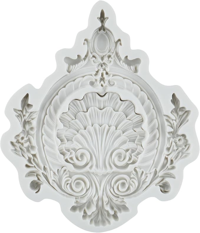 Baroque Polymer Clay Molds Baroque Curlicues Scroll Relief Lace Silicone Mold for Epoxy Resin Casting DIY Crafts Air Dry Polymer Crafts Supplies Clay Tools