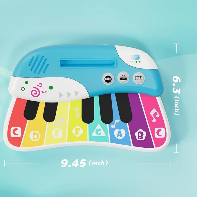 Baby Piano Keyboard Toy for Toddlers, Touch Sensor Toddler Piano for Toddlers 1-3 Baby Musical Toy w/ 3 Modes, 12 melodies, Letter Key A-G, Music Cards, Birthday Christmas for 1-4 Year Old