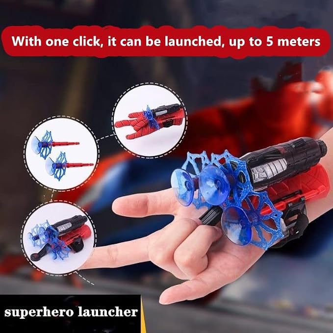 Ronolezety spider toys for boys 4-6,superhero capes for kids and LED Mask - web shooters,Superhero Toy Shooter - Compatible with Superhero Toys