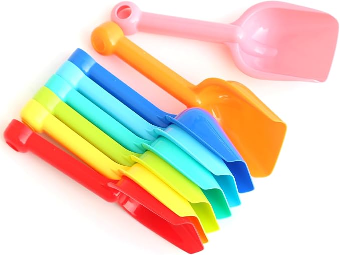Beach Shovels for Kids 8 Pack,Heavy Duty Plastic Sand Shovels Tools for Toddlers,Spade Scoop Trowel Sand Toys for Kid Toddler Adult, Plastic Heavy Duty Garden Digging Scoop Snow Toys Accessories