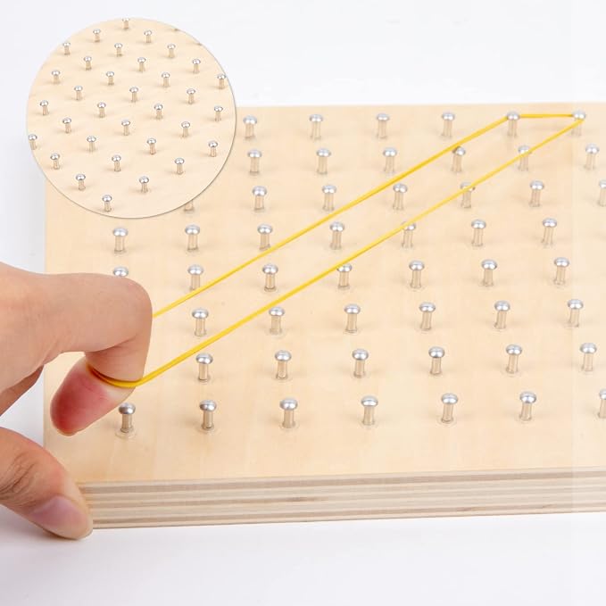 Wooden Geoboard Path Planning Educational Toy for Kids 5+ | Help children foster Spatial Reasoning, Symmetry Awareness, Fine Motor Skills