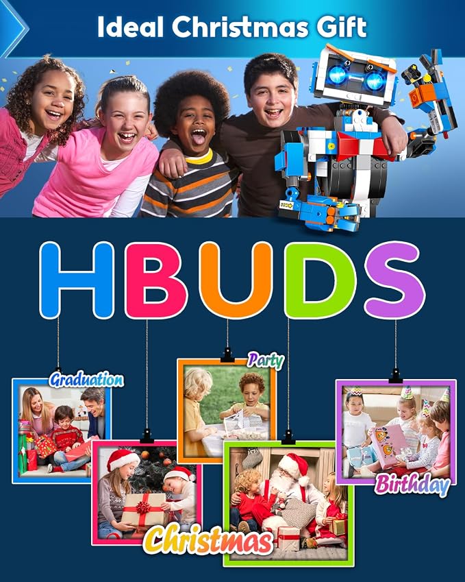 Robot Building Kits for Kids, Stem Toys for Boys Age 8-12, APP & Remote Control Educational Coding Building Sets, Programmable Robot for Kids, Rechargeable Robotic Kit Gifts for Girls Boys (728 PCS)