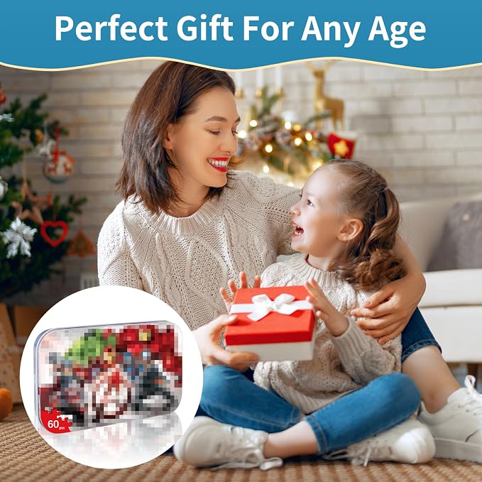 60 Pieces Puzzles for Kids Ages 3-8, Jigsaw Puzzles in Metal Box, Educational Learning Toys, Children Jigsaw Puzzles Kids Puzzles Games for Girls and Boys
