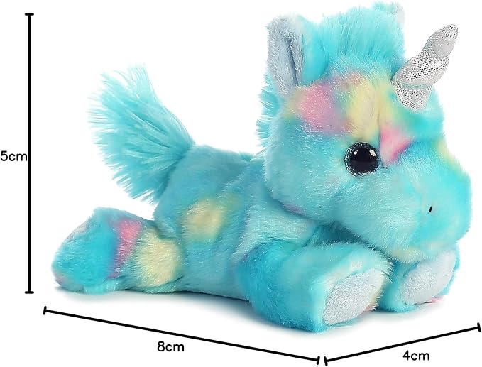 Aurora® Vibrant Bright Fancies™ Blueberryripple Unicorn™ Stuffed Animal - Eye-Catching Fun - Delightful Cuddles - Blue 8 Inches