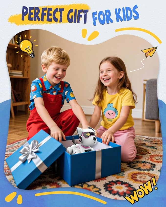 anysun Robot Dog Toy for Kids, Programmable Remote Control Robots Puppy with Voice & Touch Sensors, Dancing & Singing, Animal Sound Imitation, Smart Stunt Robot Pet, Interactive Robotic Dog for Kids