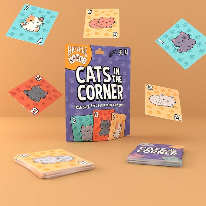 Bicycle Games Kids Collection x3- Hogwash, Trash, Cats in The Corner– Family-Friendly Strategy Card Game for Kids, Teens & Adults, Easy-to-Learn Gameplay, Fun Cat-Themed Game Night Activity
