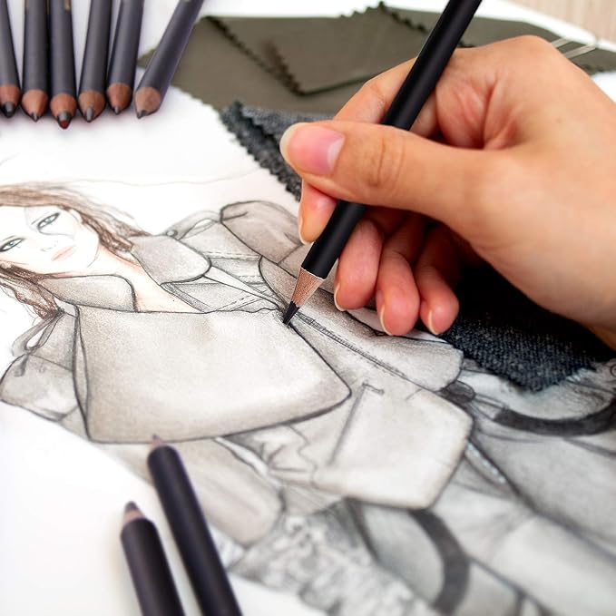 MARKART Professional Drawing Sketching Pencil Set - 14 Pieces,Graphite,(12B - 4H), Ideal for Drawing Art, Sketching, Shading, Artist Pencils for Beginners & Pro Artists